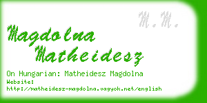 magdolna matheidesz business card